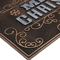 Sale Gold Merry Christmas Rubber Doormat Outdoor Christmas Decorations