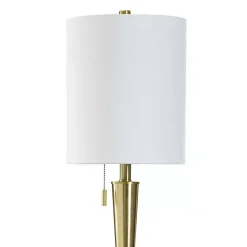 Kirklands Home Buffet Lamps|Gold Metal & Marble Tapered Buffet Lamp White