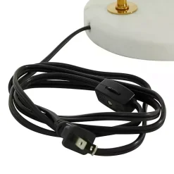 Kirklands Home Table Lamps|Gold Metal and Faux Silk Shade Table Lamp White