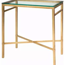 Kirklands Home Accent & End Tables|Gold Metal and Glass Side Table