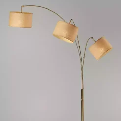 Kirklands Home Floor Lamps|Metal 3-Arm Arched Floor Lamp Gold
