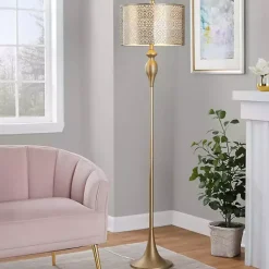 Kirklands Home Floor Lamps|Metal Ashland Floor Lamp Gold