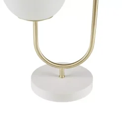 Kirklands Home Table Lamps|Gold Metal 2-Light Zusa Modern Table Lamp White