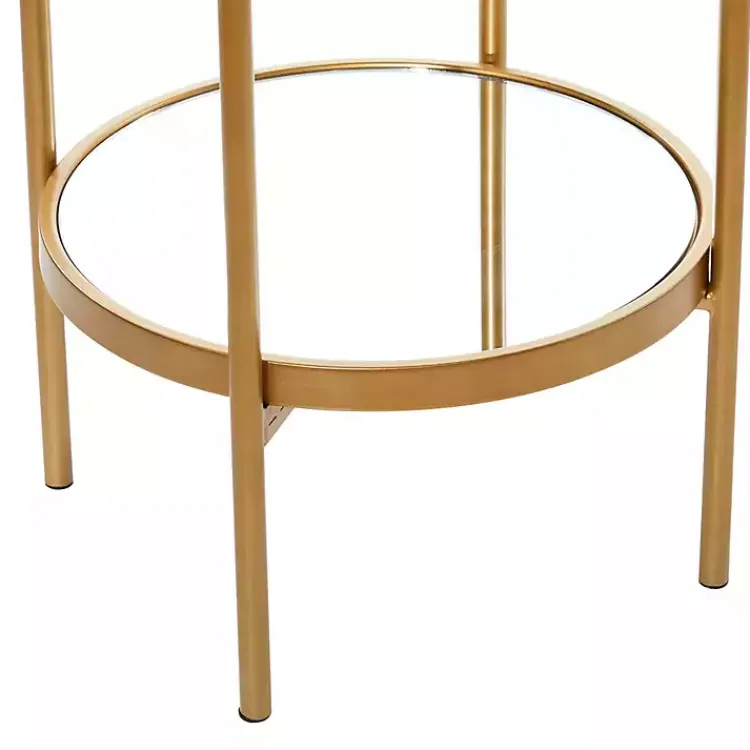 Kirklands Home Bookshelves|Mirrored Two-Tier Cage Shelf Gold