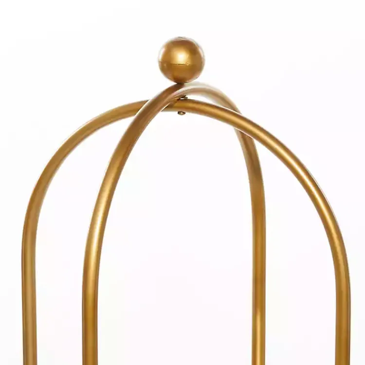 Kirklands Home Bookshelves|Mirrored Two-Tier Cage Shelf Gold