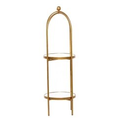 Kirklands Home Bookshelves|Mirrored Two-Tier Cage Shelf Gold