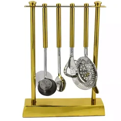 Kirklands Home Barware|4-pc. Bar Tool Set with Stand Gold