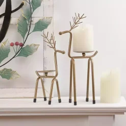 Outlet Reindeer Pillar Candle Holder, 13 in. Christmas Decorations