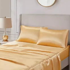 Kirklands Home Bed Sheets|Satin King 2-pc. Pillow Case Set Gold