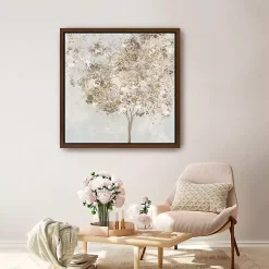 Kirklands Home Framed Art|Gold Shimmering Tree Framed Canvas Art Print