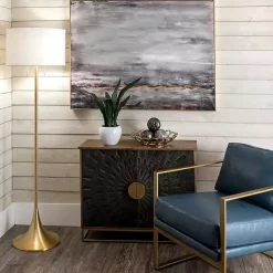 Kirklands Home Floor Lamps|Gold Sleek Modern Floor Lamp White