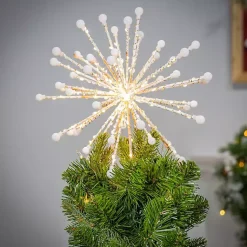 Hot Gold Starburst Snowflake LED Tree Topper Christmas Tree Decorations