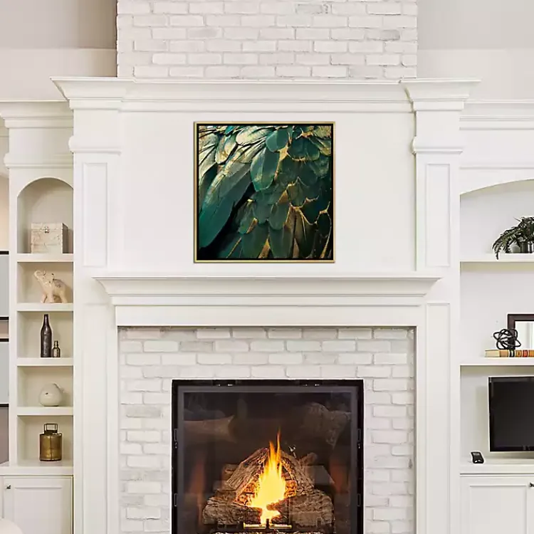 Kirklands Home Framed Art|Golden Gilt Feathers Canvas Framed Art