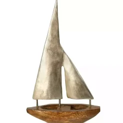 Outlet Golden Mango Wood Sailboat, 16 in. Statues & Figurines