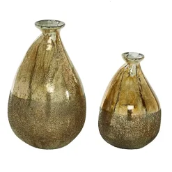New en Rustic Blown Glass Bulb Vases, Set of 2 Vases