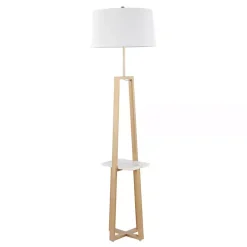 Kirklands Home Floor Lamps|Golden Triangle Marble Shelf Floor Lamp White