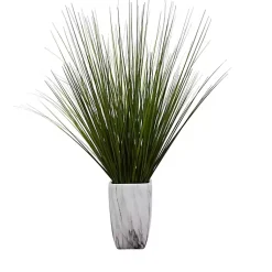 Best Grass Arrangement in White Marble Pot Arrangements & Greenery