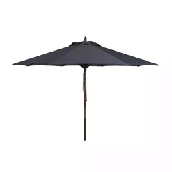 Kirklands Home Outdoor Accent Furniture|9 ft. Eucalyptus Outdoor Umbrella Gray
