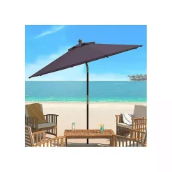 Kirklands Home Outdoor Accent Furniture|9 ft. Eucalyptus Outdoor Umbrella Gray