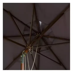 Kirklands Home Outdoor Accent Furniture|9 ft. Eucalyptus Outdoor Umbrella Gray