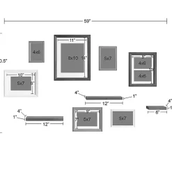 Kirklands Home Gallery Wall Frames|Gray & Navy 10-pc. Gallery Wall Frame & Shelf Set