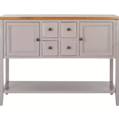 Kirklands Home Cabinets & Sideboards|& Oak 4-Drawer Charlotte Sideboard Gray