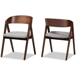 Kirklands Home Dining Chairs|& Walnut Danton Dining Chairs, Set of 2 Gray