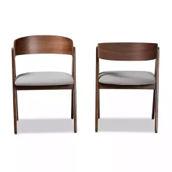 Kirklands Home Dining Chairs|& Walnut Danton Dining Chairs, Set of 2 Gray