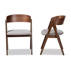 Kirklands Home Dining Chairs|& Walnut Danton Dining Chairs, Set of 2 Gray