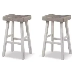 Kirklands Home Bar Stools & Counter Height Stools|& White Backless Cooper Bar Stools, Set of 2 Gray
