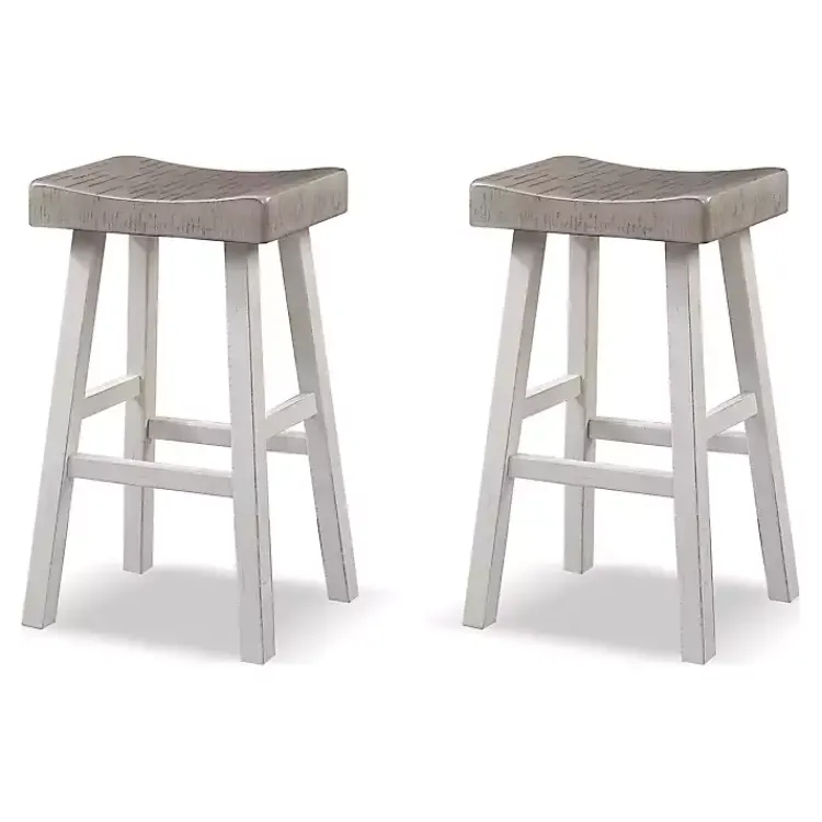 Kirklands Home Bar Stools & Counter Height Stools|& White Backless Cooper Bar Stools, Set of 2 Gray