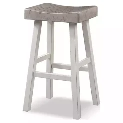 Kirklands Home Bar Stools & Counter Height Stools|& White Backless Cooper Bar Stools, Set of 2 Gray