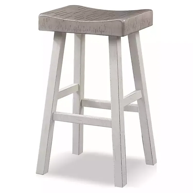 Kirklands Home Bar Stools & Counter Height Stools|& White Backless Cooper Bar Stools, Set of 2 Gray