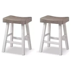 Kirklands Home Bar Stools & Counter Height Stools|& White Cooper Counter Stools, Set of 2 Gray