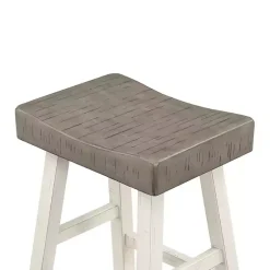 Kirklands Home Bar Stools & Counter Height Stools|& White Wood Bar Stools, Set of 2 Gray