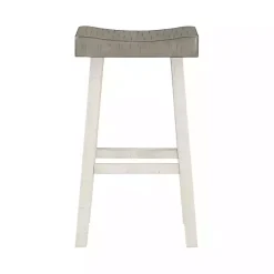 Kirklands Home Bar Stools & Counter Height Stools|& White Wood Bar Stools, Set of 2 Gray
