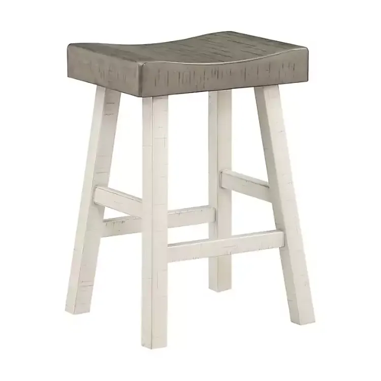 Kirklands Home Bar Stools & Counter Height Stools|& White Wood Counter Stools, Set of 2 Gray