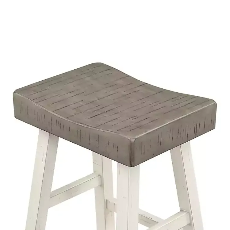 Kirklands Home Bar Stools & Counter Height Stools|& White Wood Counter Stools, Set of 2 Gray