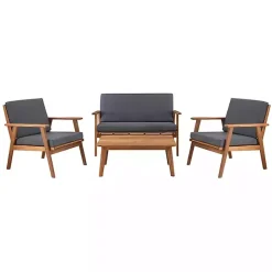Kirklands Home Outdoor Sets|Acacia Wood 4-pc. Outdoor Living Set Gray