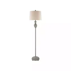 Kirklands Home Floor Lamps|Gray Algood Metal Floor Lamp Ivory