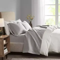 Kirklands Home Bed Sheets|All Season Moisture Wicking King Sheet Set Gray