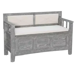Kirklands Home Benches & Ottomans|Gray and Beige Carlton Storage Bench