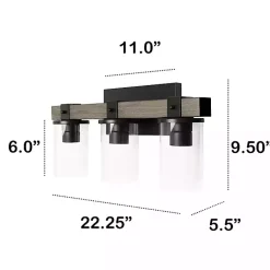 Kirklands Home Flush Mount Lighting|and Black Glass Shade Vanity Light Gray