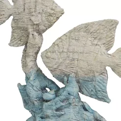 Discount Gray and Blue Fish Statue Statues & Figurines