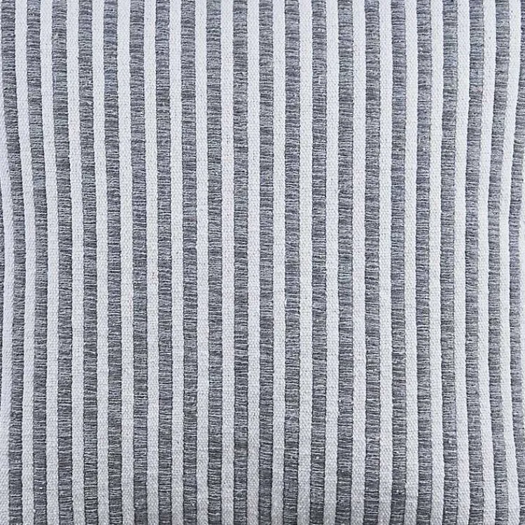 Discount Gray and Cream Striped Pillow, 22 in. Pillows
