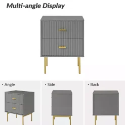 Kirklands Home Nightstands|and Gold Modern Ceandro Nightstand Gray