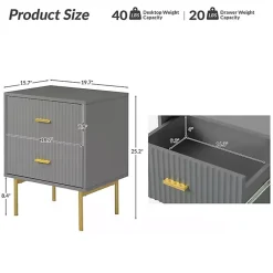 Kirklands Home Nightstands|and Gold Modern Ceandro Nightstand Gray