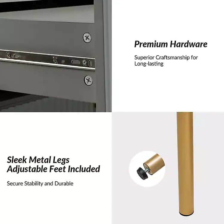 Kirklands Home Nightstands|and Gold Modern Ceandro Nightstand Gray