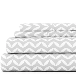 Kirklands Home Bed Sheets|Gray and White Chevron 3-pc. Twin Sheet Set