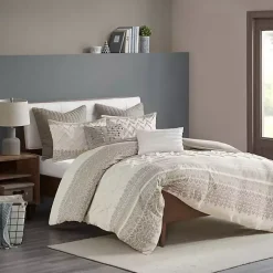 Kirklands Home Duvets|and White 3-pc. Full/Queen Duvet Set Gray